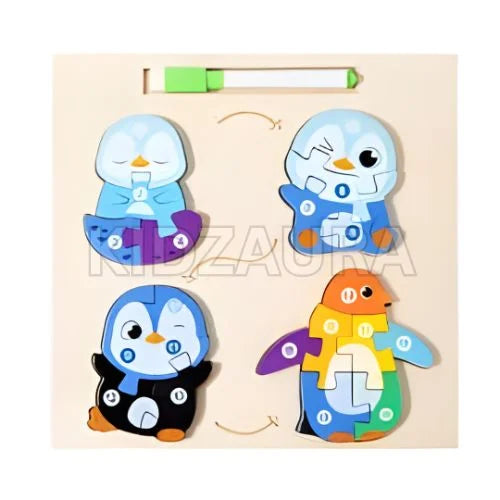 Penguin Early Learning Wooden Puzzle Board
