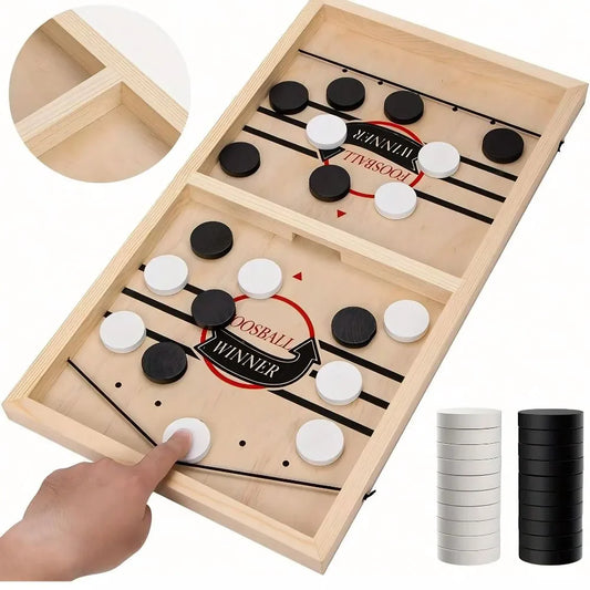 Sling Puck Wooden Hockey Game Board for Kids & Family