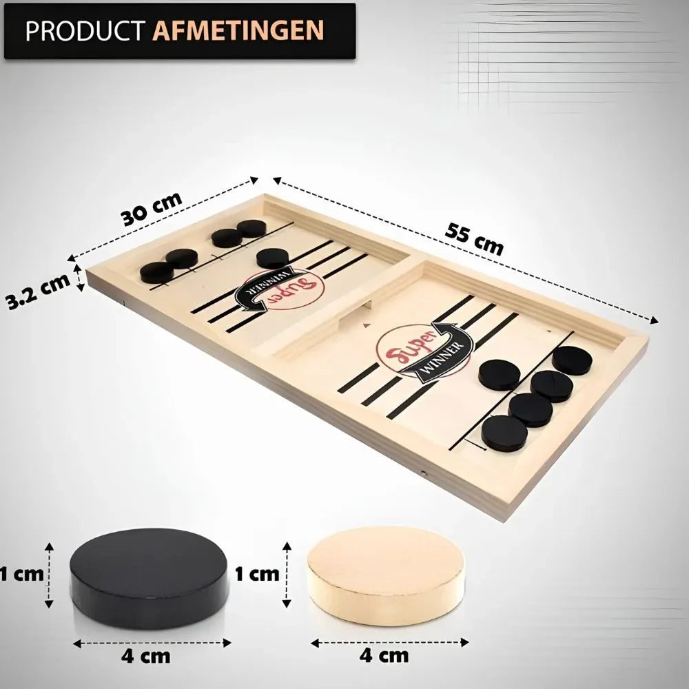 Sling Puck Wooden Hockey Game Board for Kids & Family
