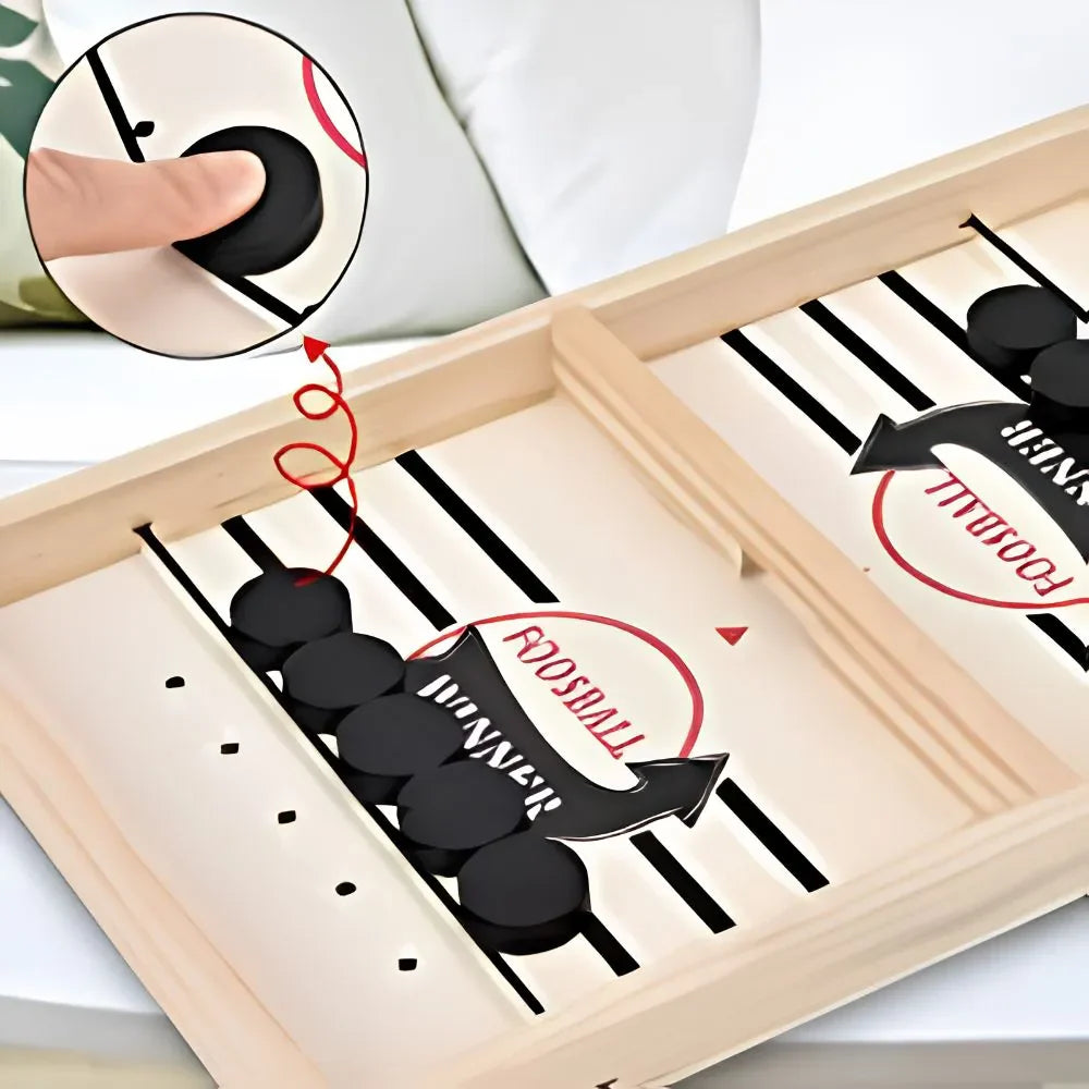 Sling Puck Wooden Hockey Game Board for Kids & Family