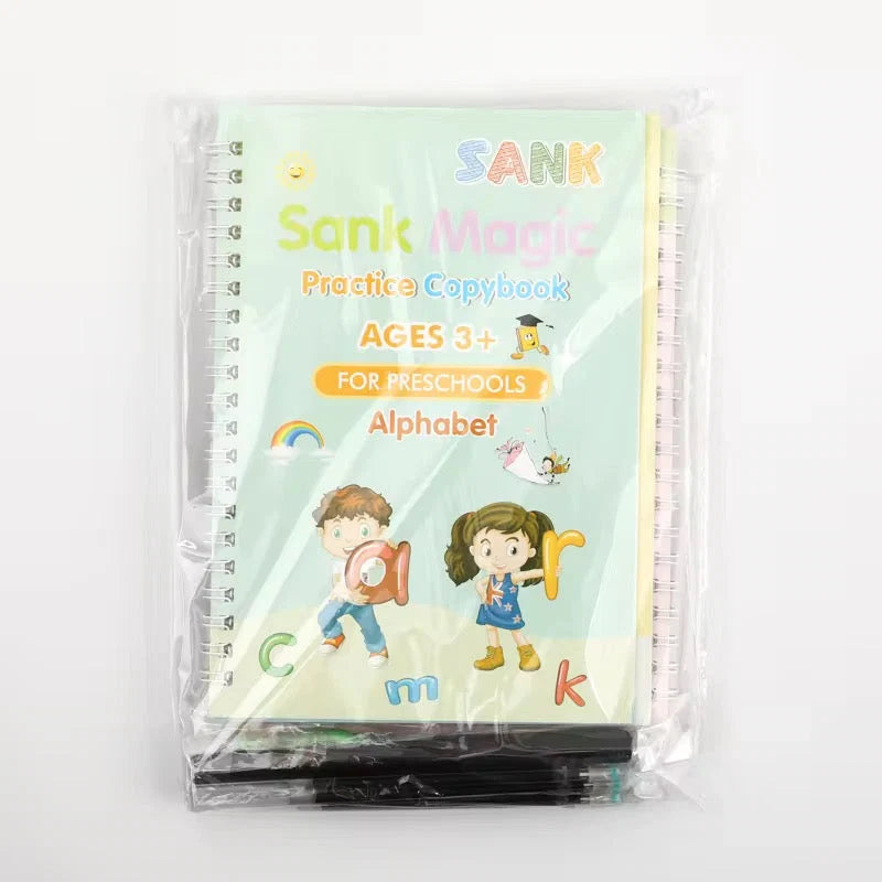 Sank Magic Practice Copybook Set – 4 Books + Magic Pen