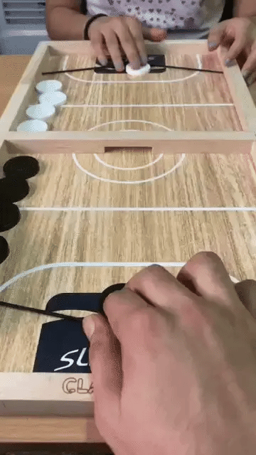 Sling Puck Wooden Hockey Game Board for Kids & Family
